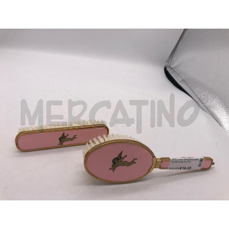 SPECCHIO +SPAZZOLA ROSA DECORO PUTTO  | Mercatino dell'Usato Avellino 5
