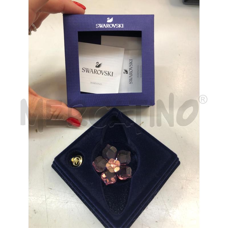 SPILLA SWAROVSKI ROSA FIORE  | Mercatino dell'Usato Avellino 1