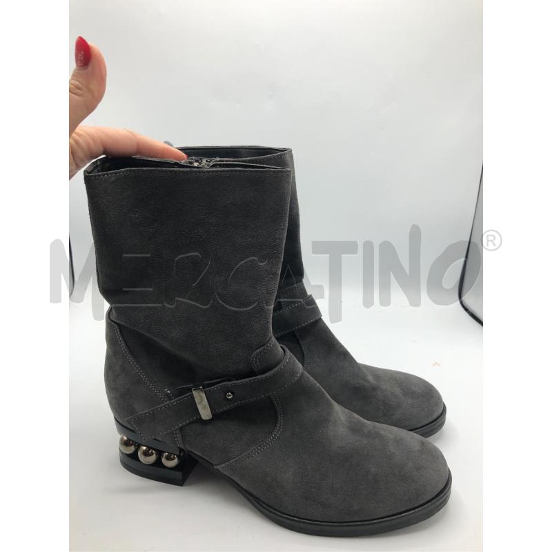 STIVALETTI DONNA GRIGIO CAMOSC TACCO PERLE ARG | Mercatino dell'Usato Avellino 1