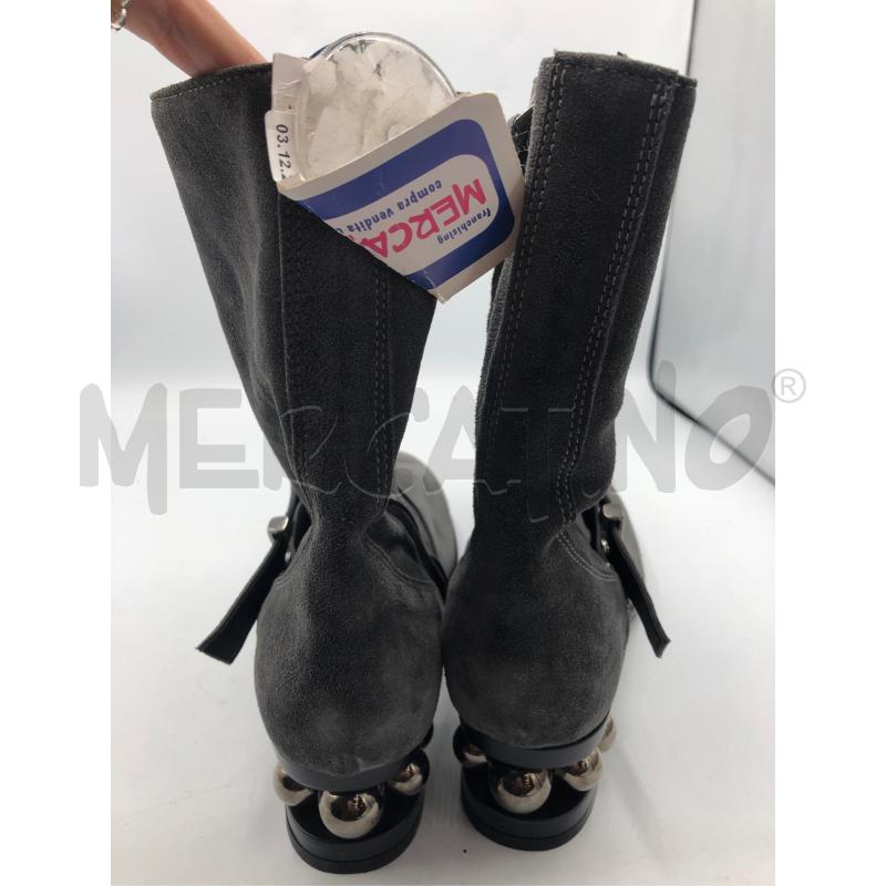 STIVALETTI DONNA GRIGIO CAMOSC TACCO PERLE ARG | Mercatino dell'Usato Avellino 2