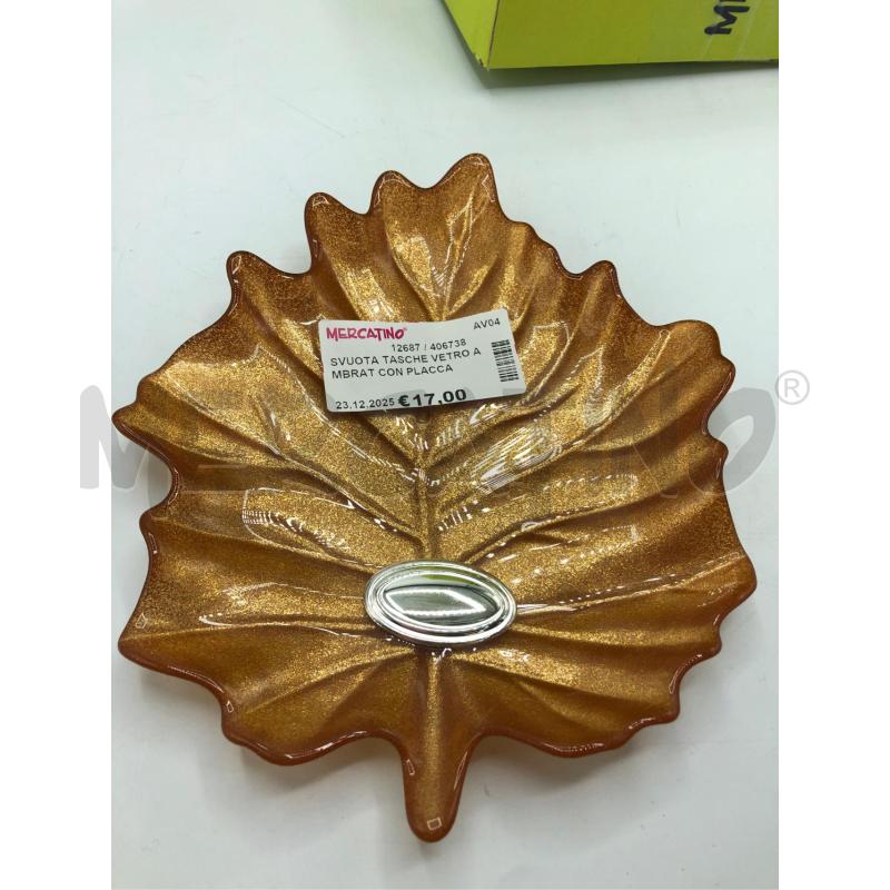 SVUOTA TASCHE VETRO AMBRAT CON PLACCA  | Mercatino dell'Usato Avellino 1