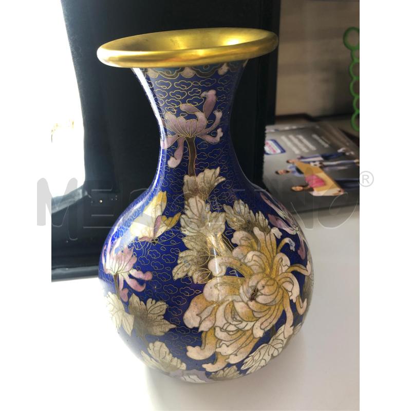 VASETTO  DECORATO AZZURRO FIORI  | Mercatino dell'Usato Avellino 1
