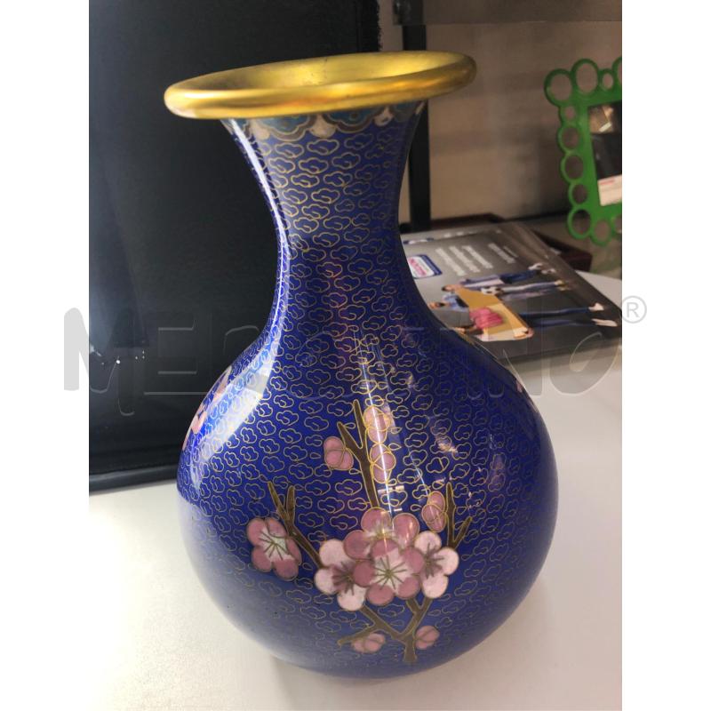 VASETTO  DECORATO AZZURRO FIORI  | Mercatino dell'Usato Avellino 2