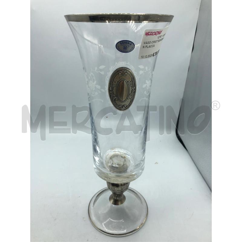 VASO CRIST BOHEMIA CON PLACCA  | Mercatino dell'Usato Avellino 2