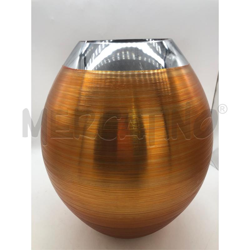 VASO VETRO ARANCIO E ARGENTATO  | Mercatino dell'Usato Avellino 2