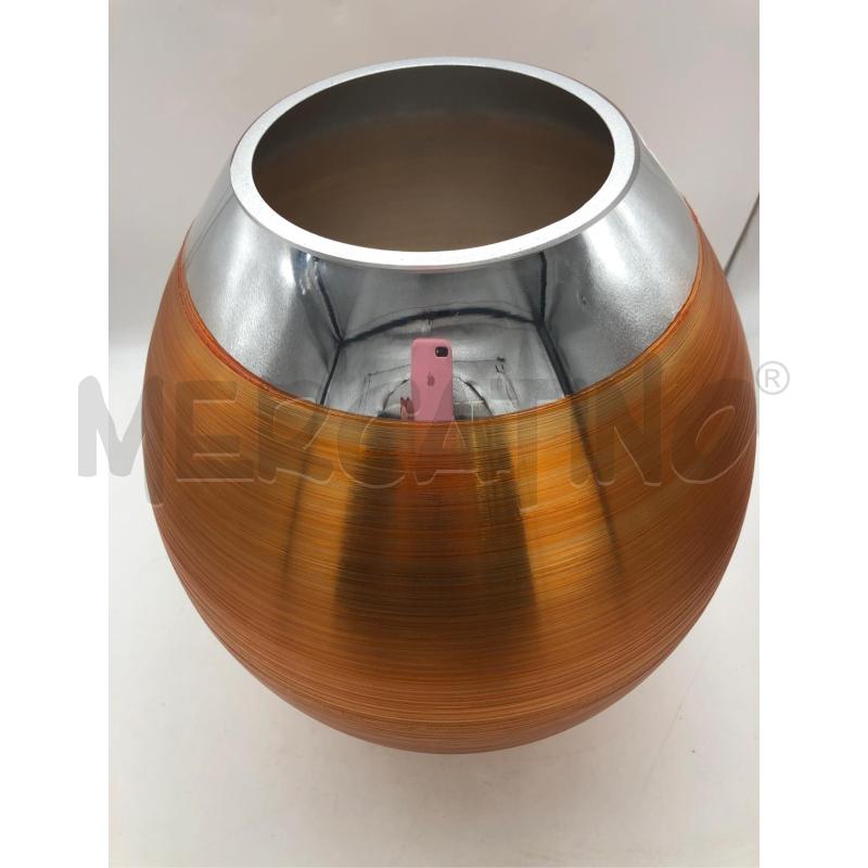 VASO VETRO ARANCIO E ARGENTATO  | Mercatino dell'Usato Avellino 3