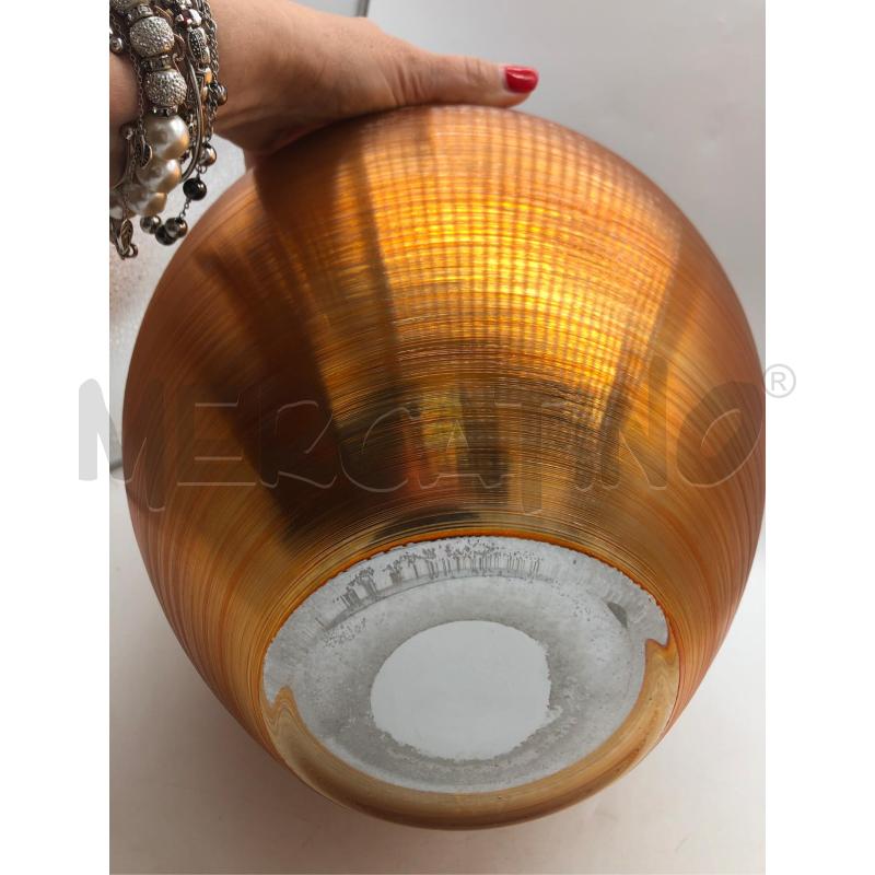 VASO VETRO ARANCIO E ARGENTATO  | Mercatino dell'Usato Avellino 4