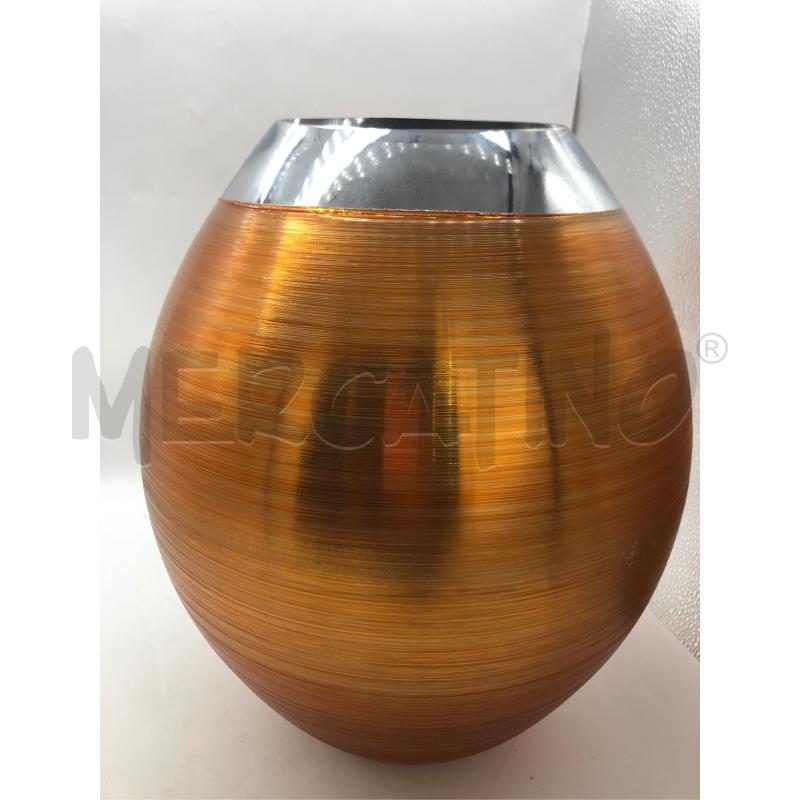 VASO VETRO ARANCIO E ARGENTATO  | Mercatino dell'Usato Avellino 5