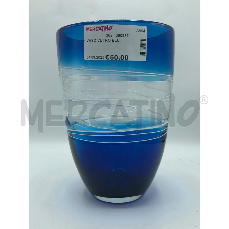 VASO VETRO BLU  | Mercatino dell'Usato Avellino 1