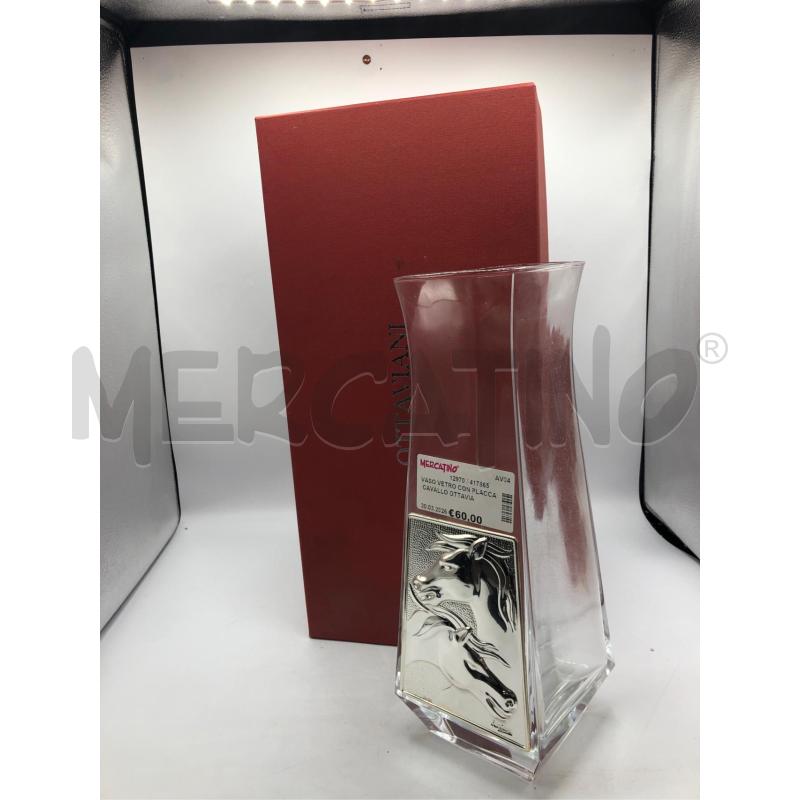 VASO VETRO CON PLACCA CAVALLO OTTAVIANI  | Mercatino dell'Usato Avellino 1