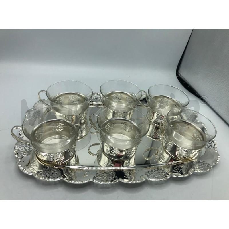 VASSOIO +6 TAZZINE BASE SILVER  | Mercatino dell'Usato Avellino 1