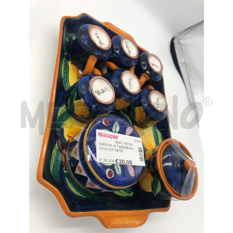 VASSOIO +6 TAZZINE+ZUCC+SCAT VIETRI  | Mercatino dell'Usato Avellino 1