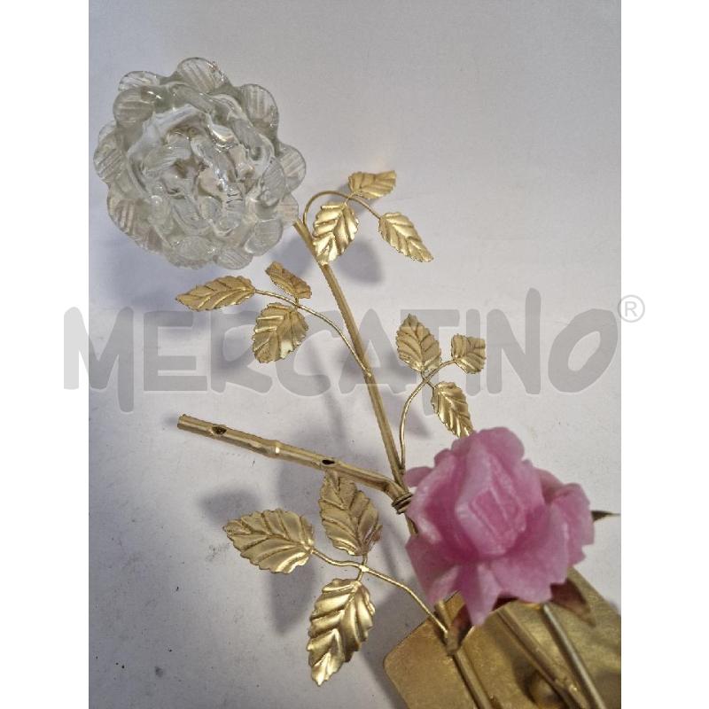 APPLIQUE RORATI CON FIORI BIANCO E ROSA | Mercatino dell'Usato Bisceglie 1