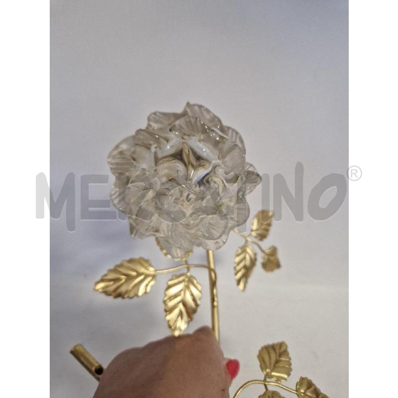 APPLIQUE  DORATI CON FIORI BIANCO E ROSA | Mercatino dell'Usato Bisceglie 3