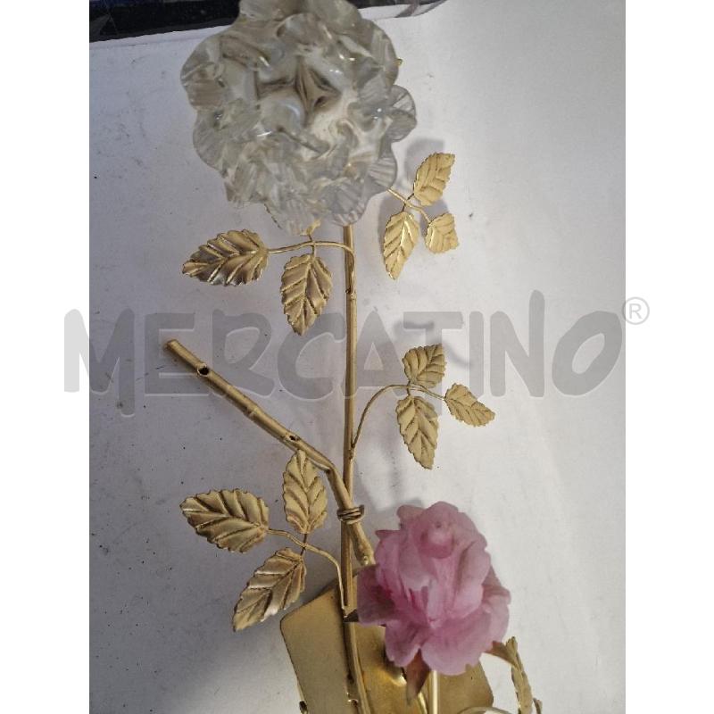 APPLIQUE  DORATI CON FIORI BIANCO E ROSA | Mercatino dell'Usato Bisceglie 4