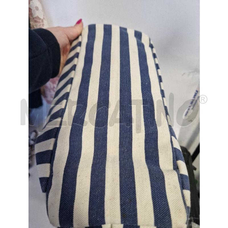 BORSA DONNA GUESS FASCE BIANCA E BLU | Mercatino dell'Usato Bisceglie 3
