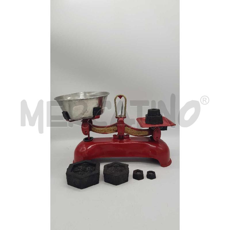 BILANCIA ROSSA 1 PIATTO METALLO+6PESI | Mercatino dell'Usato Putignano 2