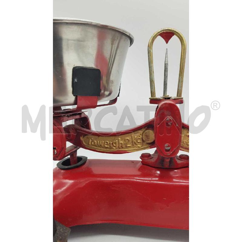 BILANCIA ROSSA 1 PIATTO METALLO+6PESI | Mercatino dell'Usato Putignano 3