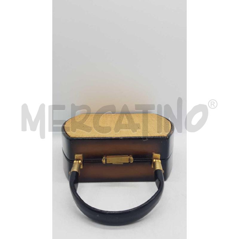BORSA DONNA RIGIDA PAGLI INTRECCIATA LATERALI EFFETTO LEGNO | Mercatino dell'Usato Putignano 2