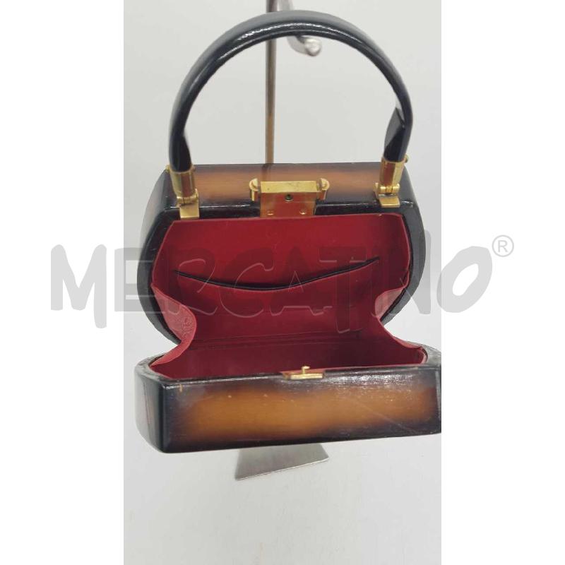 BORSA DONNA RIGIDA PAGLI INTRECCIATA LATERALI EFFETTO LEGNO | Mercatino dell'Usato Putignano 3