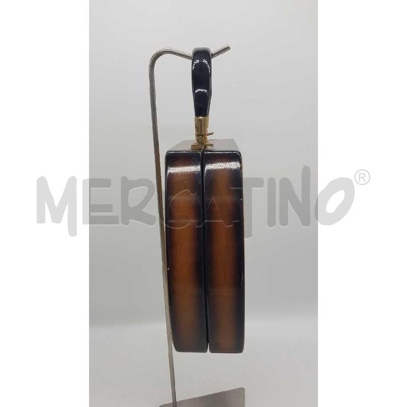 BORSA DONNA RIGIDA PAGLI INTRECCIATA LATERALI EFFETTO LEGNO | Mercatino dell'Usato Putignano 5
