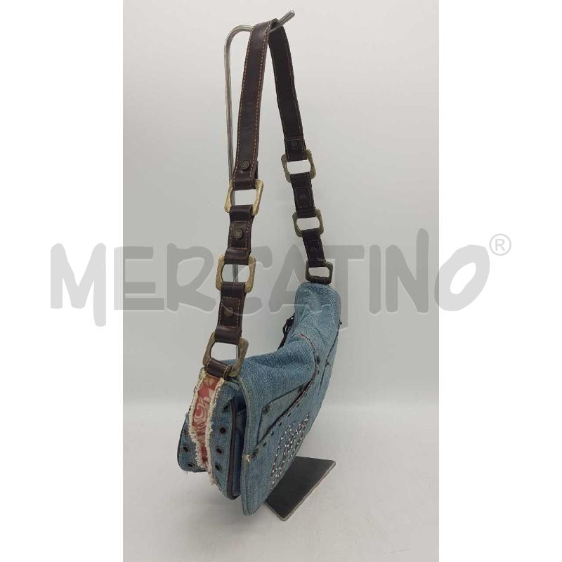 BORSA D GUESS JEANS CHIARO SCRITTA STRASS | Mercatino dell'Usato Putignano 3