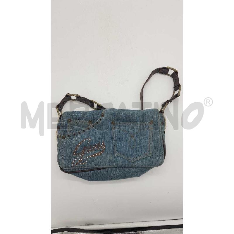 BORSA D GUESS JEANS CHIARO SCRITTA STRASS | Mercatino dell'Usato Putignano 5