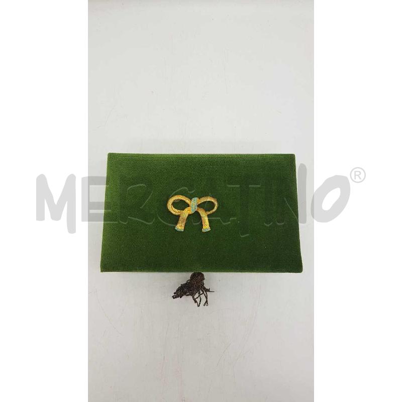 COFANETTO CON TRIANGOLI SEGNAPOSTI IN VELLUTO VERDE FIOCCO DORATO  | Mercatino dell'Usato Putignano 2
