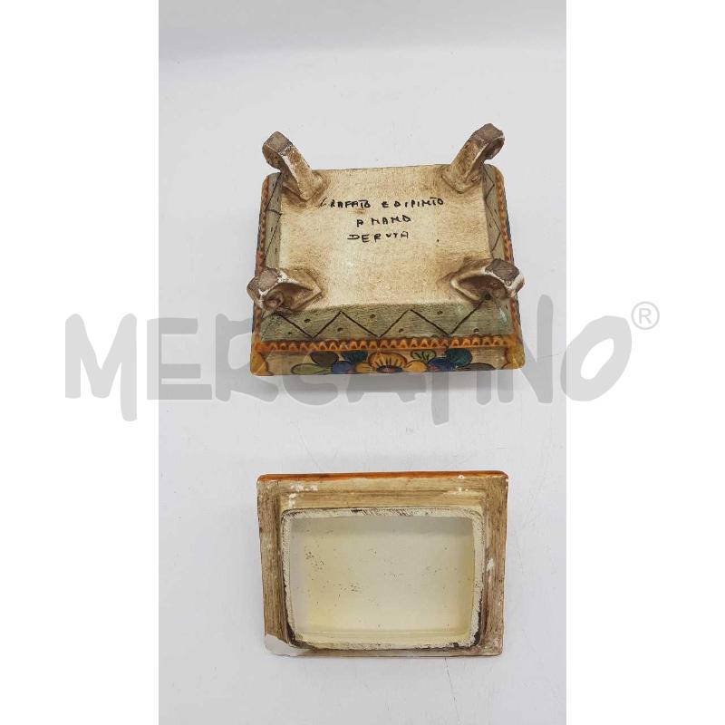 COFANETTO DERUTA CERAMICA 4 PIEDINI COPERCHIO FIORI | Mercatino dell'Usato Putignano 3
