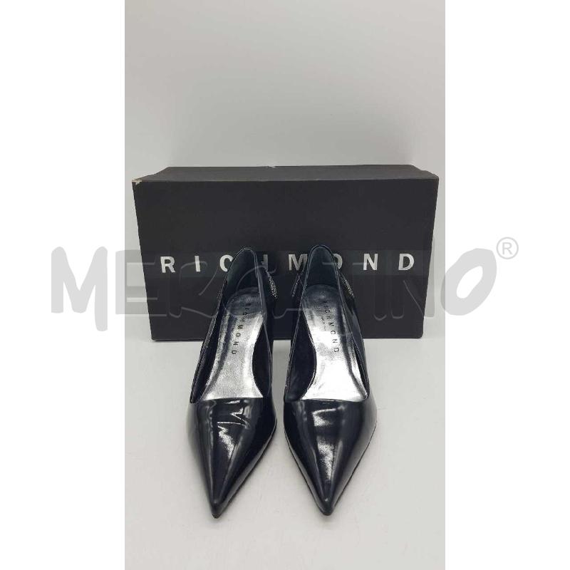 DECOLLETE D RICHMOND NERO VERNICE PUNTA FASCIA STRASS | Mercatino dell'Usato Putignano 1