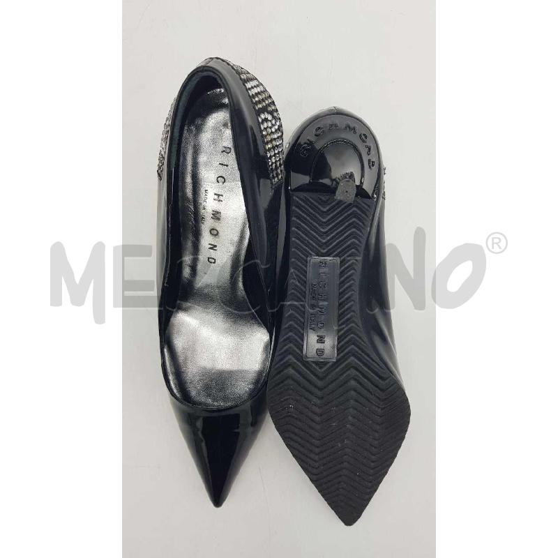 DECOLLETE D RICHMOND NERO VERNICE PUNTA FASCIA STRASS | Mercatino dell'Usato Putignano 4
