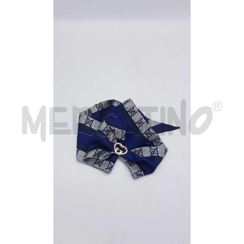 FOULARD GUCCI SETA BLU FASCIA OLOGRAMMATA | Mercatino dell'Usato Putignano 1
