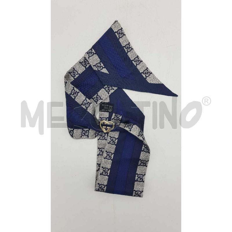 FOULARD GUCCI SETA BLU FASCIA OLOGRAMMATA | Mercatino dell'Usato Putignano 2