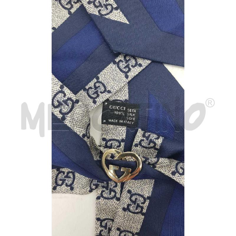 FOULARD GUCCI SETA BLU FASCIA OLOGRAMMATA | Mercatino dell'Usato Putignano 3