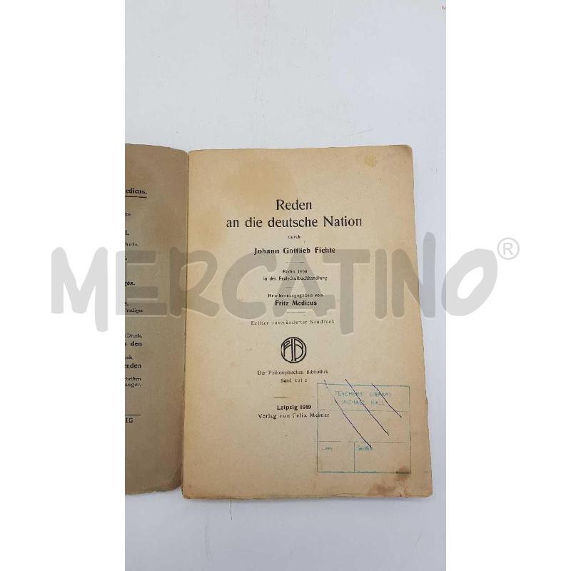 LIBRO ANTICO 1919 REDEN AN DIE DEUTSCHE NATION | Mercatino dell'Usato Putignano 3