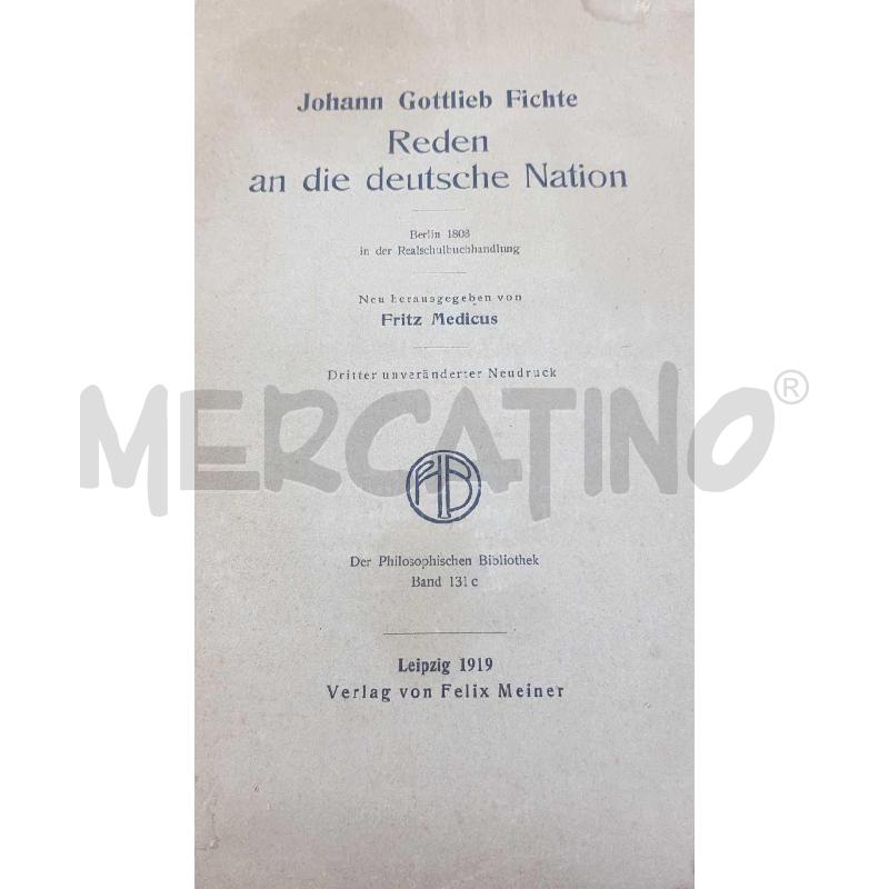 LIBRO ANTICO 1919 REDEN AN DIE DEUTSCHE NATION | Mercatino dell'Usato Putignano 5