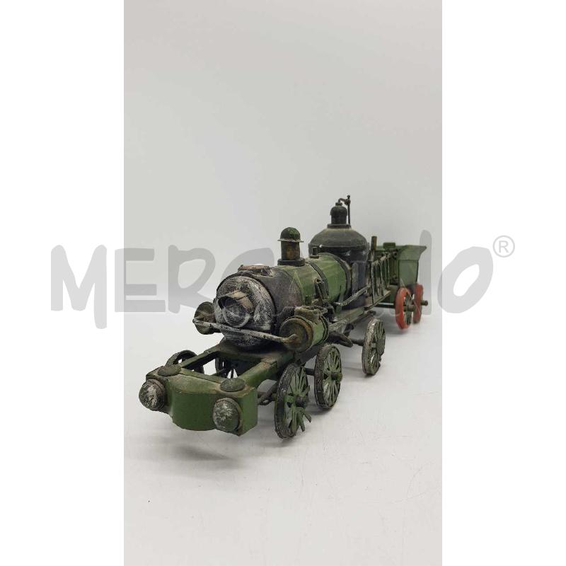 LOCOMOTIVA METALLO VERDE CON CARROZZA | Mercatino dell'Usato Putignano 2