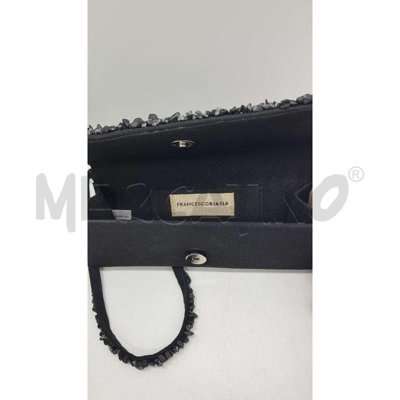 POCHETTE NERA FRANCESCO BIASIA PIETRE RILIEVO | Mercatino dell'Usato Putignano 3