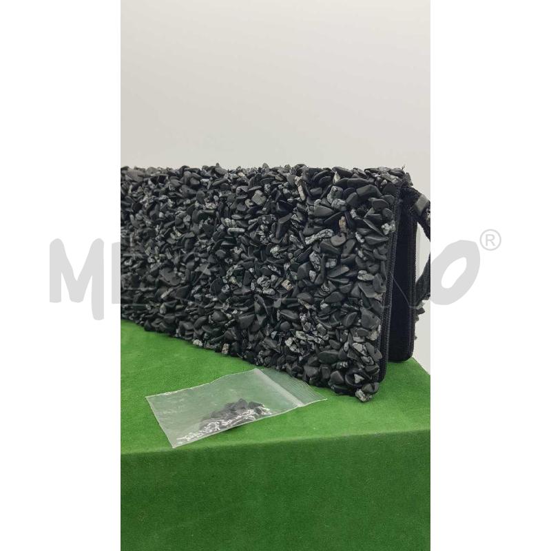 POCHETTE NERA FRANCESCO BIASIA PIETRE RILIEVO | Mercatino dell'Usato Putignano 4