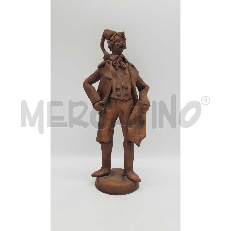 STATUA IN TERRACOTTA ANZIANO CON BAFFI E CAPPELLO | Mercatino dell'Usato Putignano 1