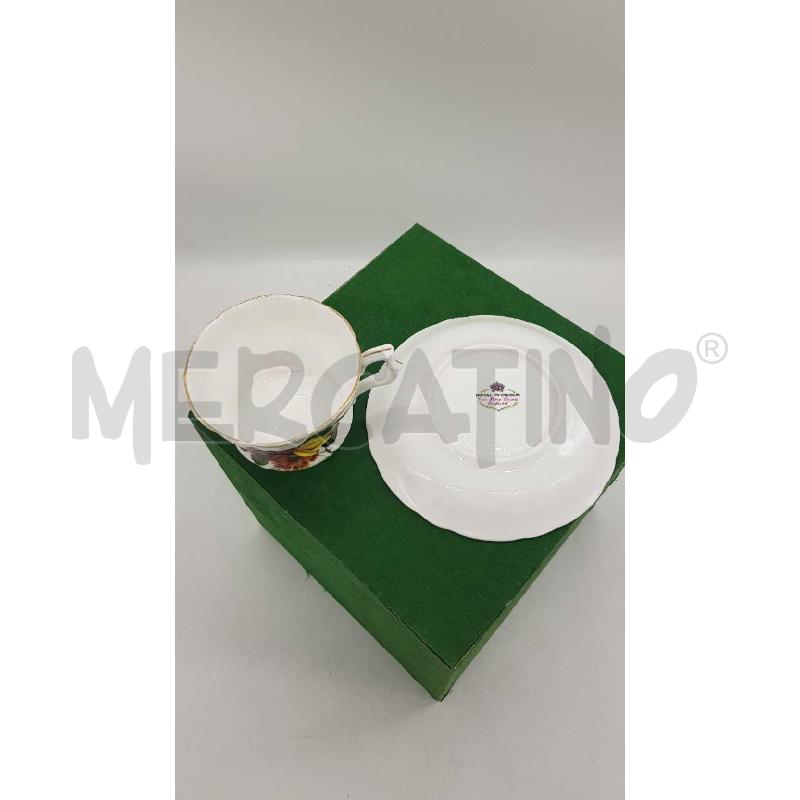 TAZZA CAFFE ANYSLEY BORDEAUX DORATA+2PIATTINI | Mercatino dell'Usato Putignano 4