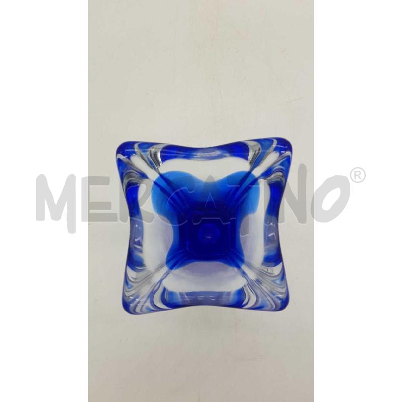 VASO VETRO DOPPIO BLU BOLLA PUNTE ARROTONDATE | Mercatino dell'Usato Putignano 3