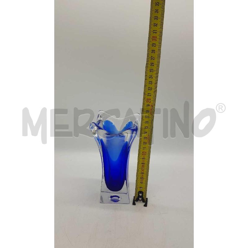 VASO VETRO DOPPIO BLU BOLLA PUNTE ARROTONDATE | Mercatino dell'Usato Putignano 4