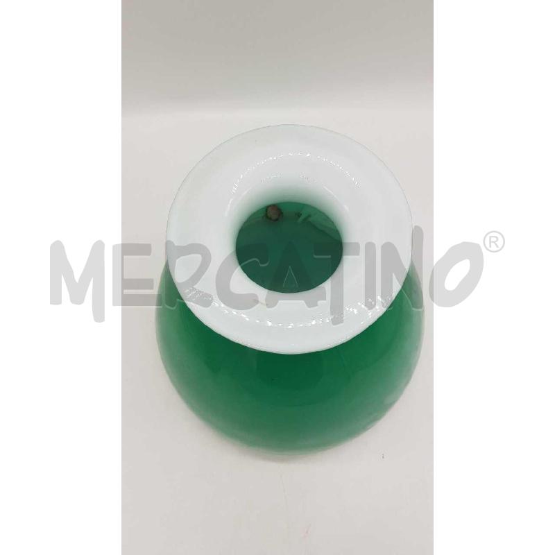 VASO VETRO VERDE INTERNO BIANCO GRANDE | Mercatino dell'Usato Putignano 5