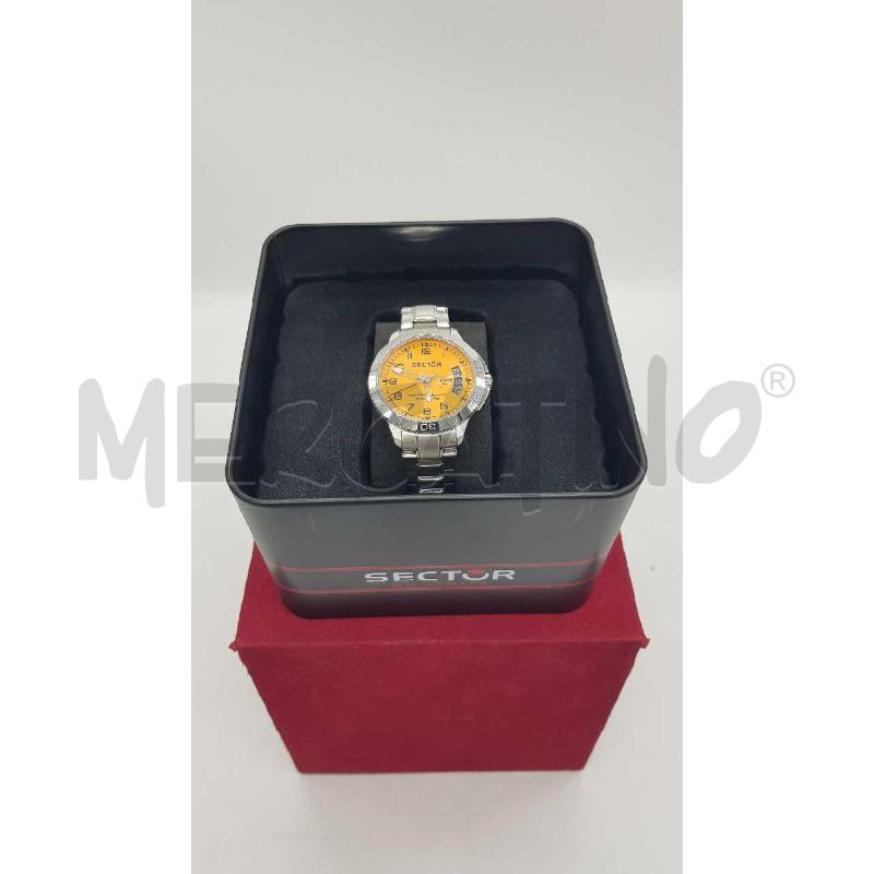 +OROLOGIO SECTOR IN ACCIAIO DA DONNA QUADRANTE ARANCIO CON DATARIO MODELLO 270 CON SCATOLO  | Mercatino dell'Usato Putignano 1