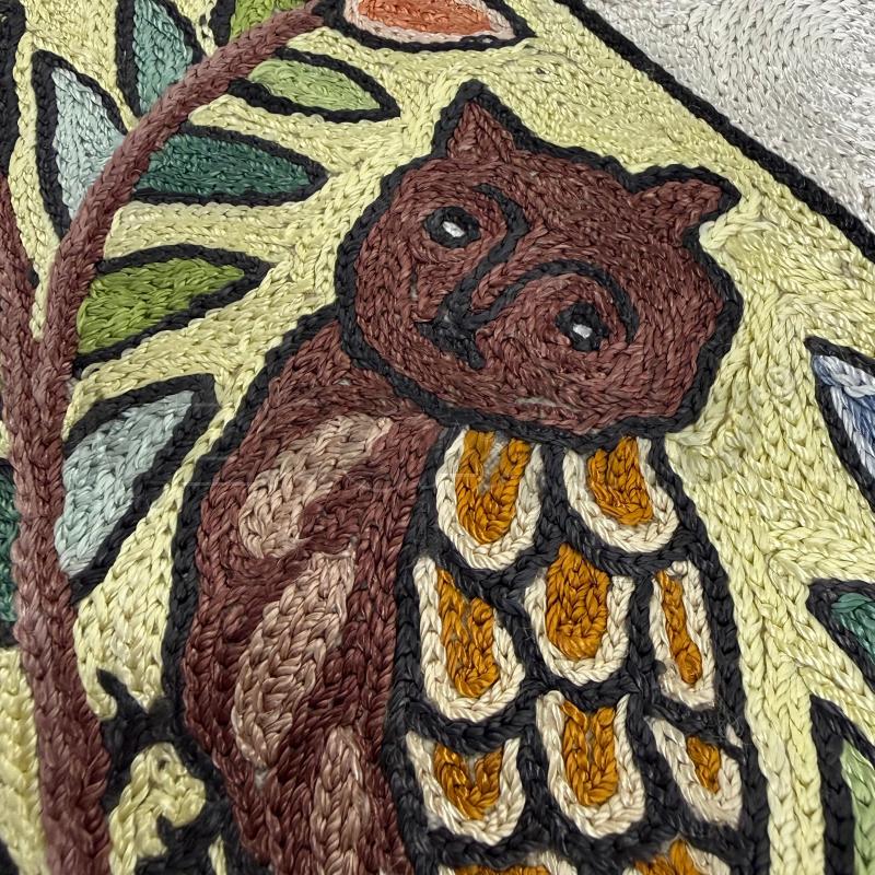 ARAZZO DA PARETE INDIANO KASHMIR ANIMALI 190X120 IN STILE BOHO RICAMO A PUNTO CATENELLA | Mercatino dell'Usato Molfetta 5