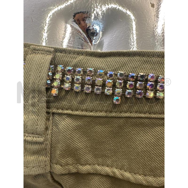 BERMUDA DONNA PAESAGGIO URBANO VERDE MILITARE CINTA STRASS  | Mercatino dell'Usato Molfetta 4