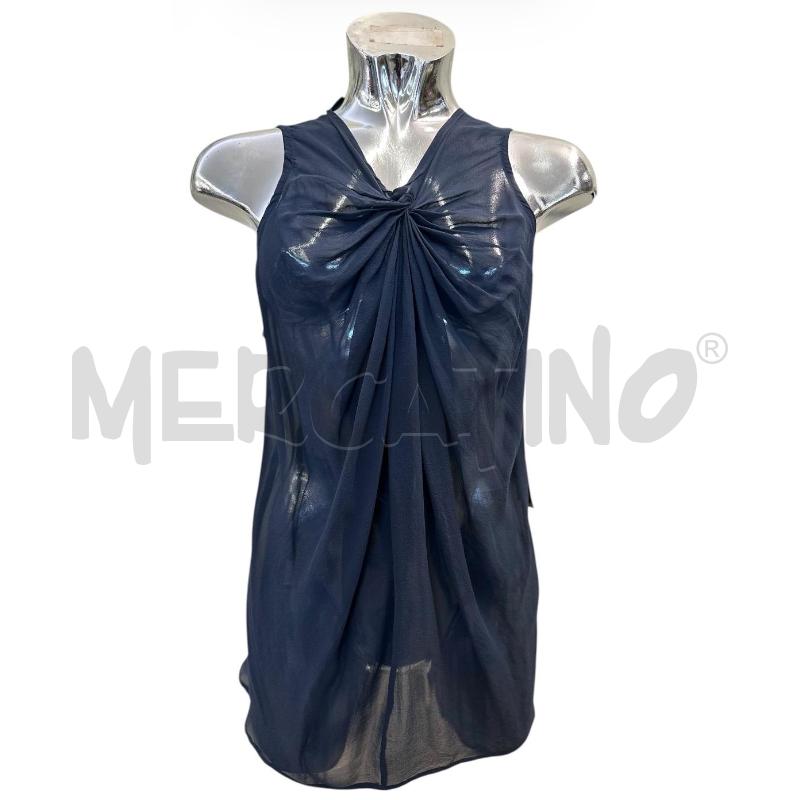 BLUSA DONNA ADELE FADO SETA BLU NODO CENTRALE | Mercatino dell'Usato Molfetta 1