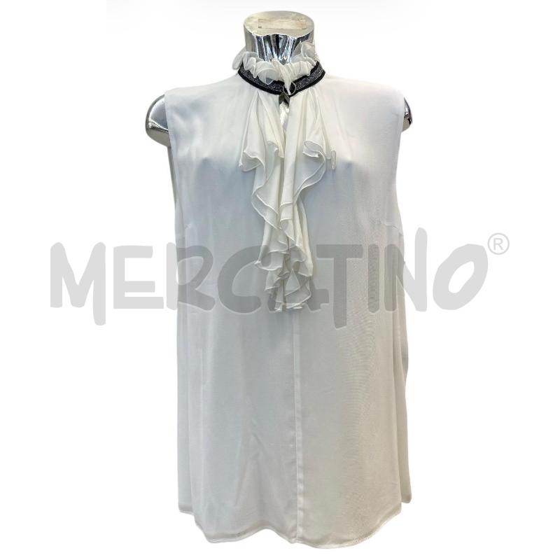 BLUSA DONNA ATOS LOMBARDINI BIANCO ROCHES  | Mercatino dell'Usato Molfetta 1