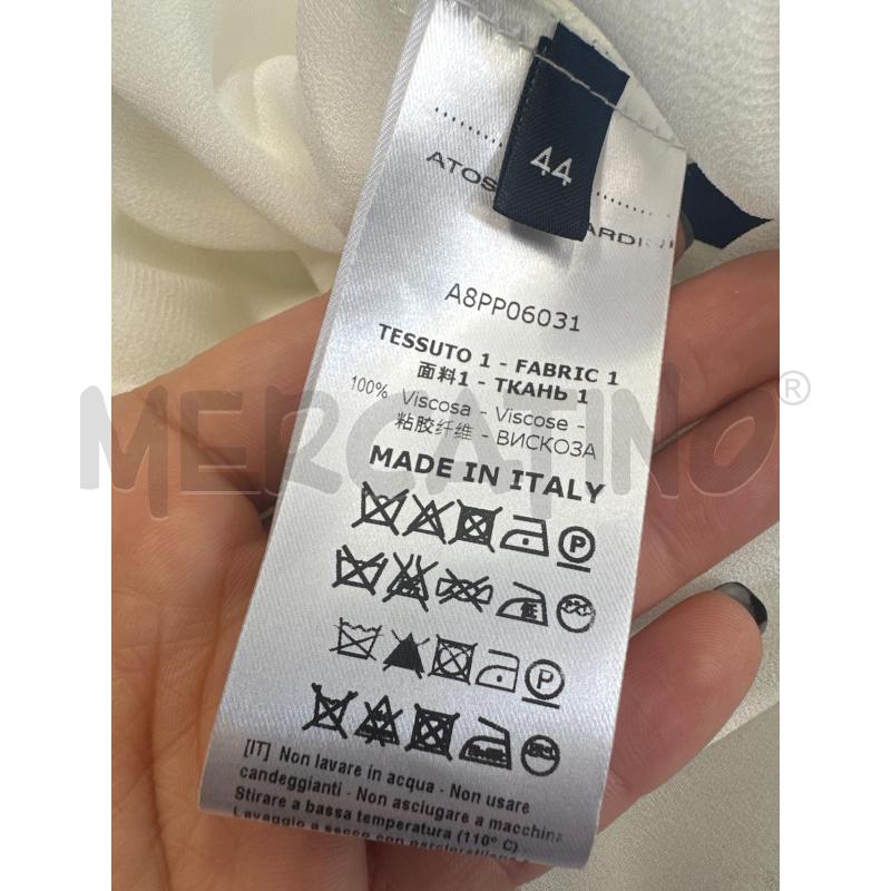 BLUSA DONNA ATOS LOMBARDINI BIANCO ROCHES  | Mercatino dell'Usato Molfetta 5